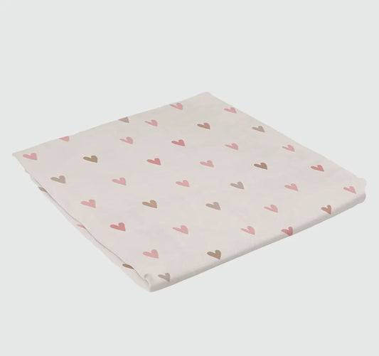Pink Heart Swaddle Blanket