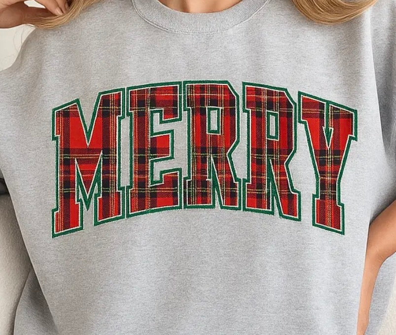 Plaid Merry Sweatshirt