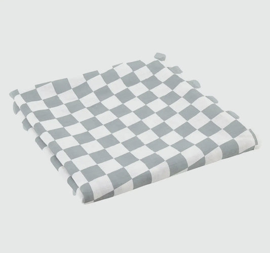 Blue Check Swaddle Blanket