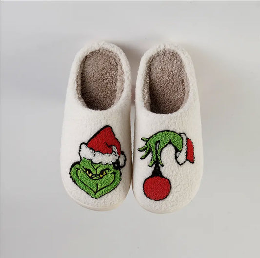 Grinch Slippers Adult Red