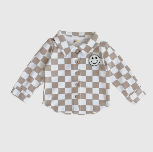 Smiley Face Checkered Jacket