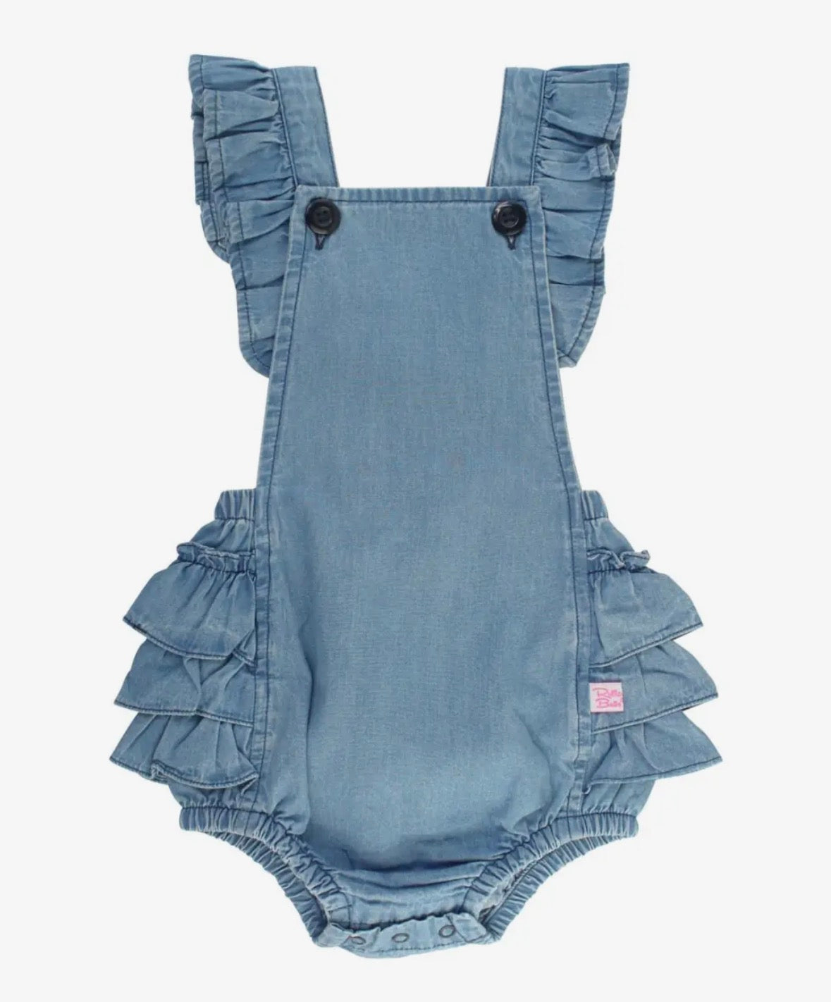 Light Wash Denim Woven Overall Romper