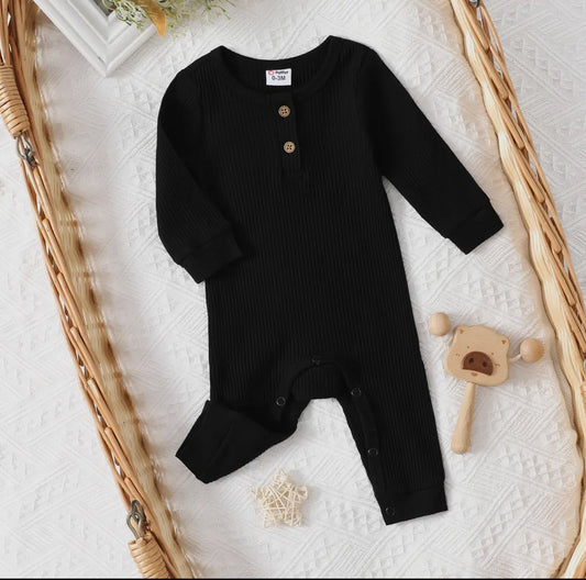Black Henley Romper